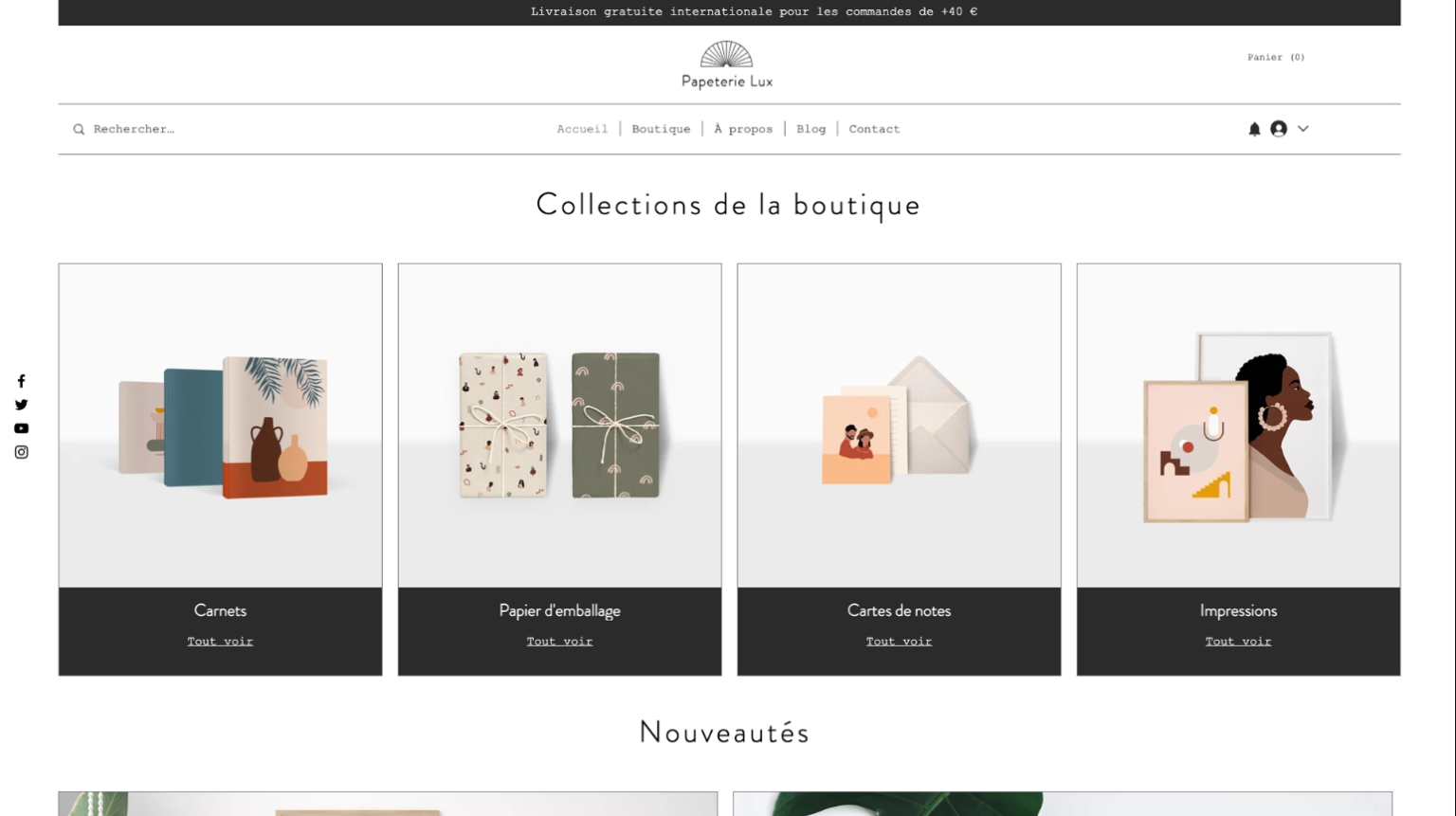 Accueil Site vitrine